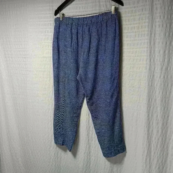 Ellen  Tracy Linen/ Rayon blend Blue like denim color Capris. Ladies size M - Picture 2 of 7